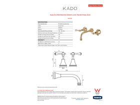 Specification Sheet - Kado Era Wall Bath Set 200mm Lever Handle Brass Gold
