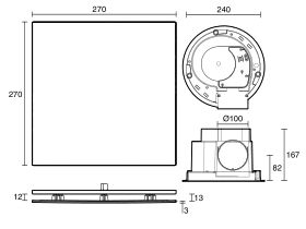Kado Lux HiFlow 200 Exhaust Fan Square
