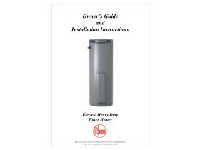 Installation Instructions - Rheem Heavy Duty Electric Hot Water System