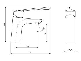 Roca Atlas Basin Mixer with Extended Lever Chrome (5 Star)