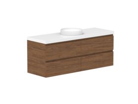 Supporting Image - Posh Domaine 1500mm Wall Hung Twin Vanity Unit All-Drawer Single Bowl 50mm Top