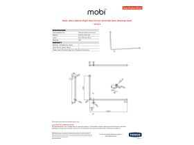 Specification Sheet - Mobi 1000 x 600mm Right Hand Corner Grab Rail Satin Stainless Steel