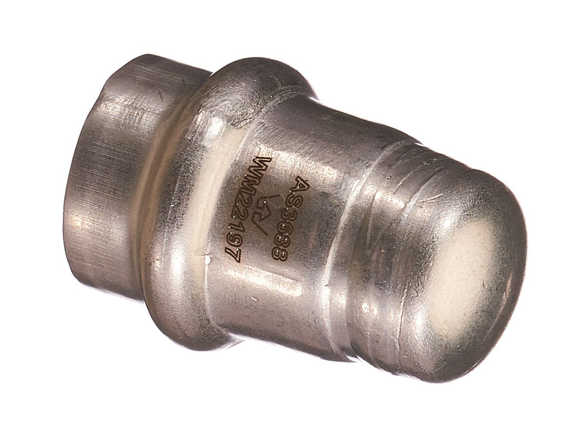>B< Press Stainless Steel Stop End 15mm