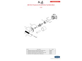 Component Listing - Milli Etch Progressive Shower Mixer Tap Matte Black