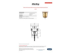 Specification Sheet - Mizu Drift Universal DN40 Flat Pop Up Plug & Waste Brushed Gold