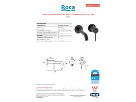 Specification Sheet - Roca Ona Wall Basin/Bath Mixer Tap Set Kit Matte Black (6 Star)