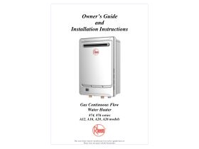 Owner’s Guide and Installation Instructions - Rheem Gas Continuous Flow Water Heater