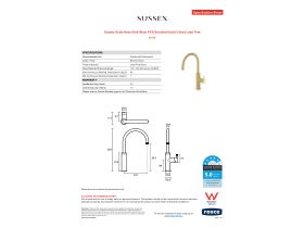 Specification Sheet - Sussex Scala Nova Sink Mixer PVD Brushed Gold (5 Star) Lead Free
