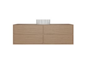 Supporting Image - Kado Aspect 1500mm Wall Hung Vanity Unit Single Bowl Timber Top - Boston Oak