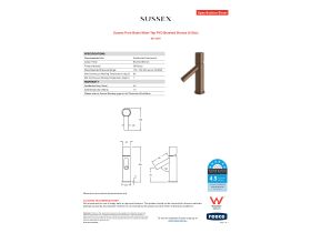 Specification Sheet - Sussex Pure Basin Mixer Tap PVD Brushed Bronze (6 Star)
