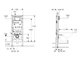 Geberit Sigma 8 Cistern with Frame - Wall Hung (4 Star)