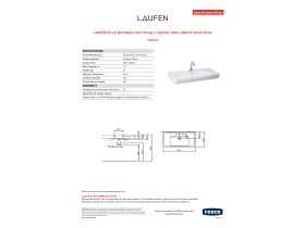 Specification Sheet - LAUFEN Pro A Wall Basin with Fixings 1 Taphole 1050 x 480mm Gloss White