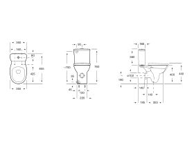 Roca Debba Rimless Close Coupled P Trap Back Inlet Toilet Suite (4 Star)