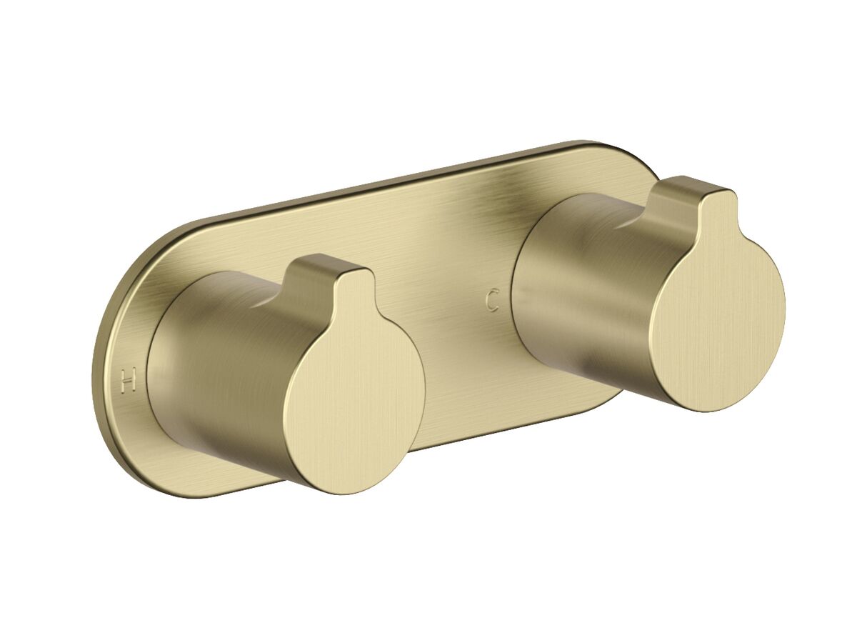 Supporting Image - Faucet Strommen Vara Fin Wall Top Assembly Trimset Brushed Admiralty Brass Lead Free