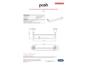 Specification Sheet - Posh Canterbury Double Towel Rail 900mm Polished Brass Gold