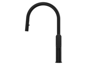 Supporting Image - Mizu Soothe MK2 Gooseneck Pull Out Sink Mixer Curved Matte Black (5 Star) Lead Free - Side