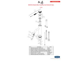Component Listing - Milli Etch Basin Mixer Tap Brushed Nickel (6 Star)