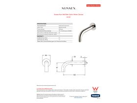 Specification Sheet - Sussex Pure Wall Bath Outlet 160mm Chrome