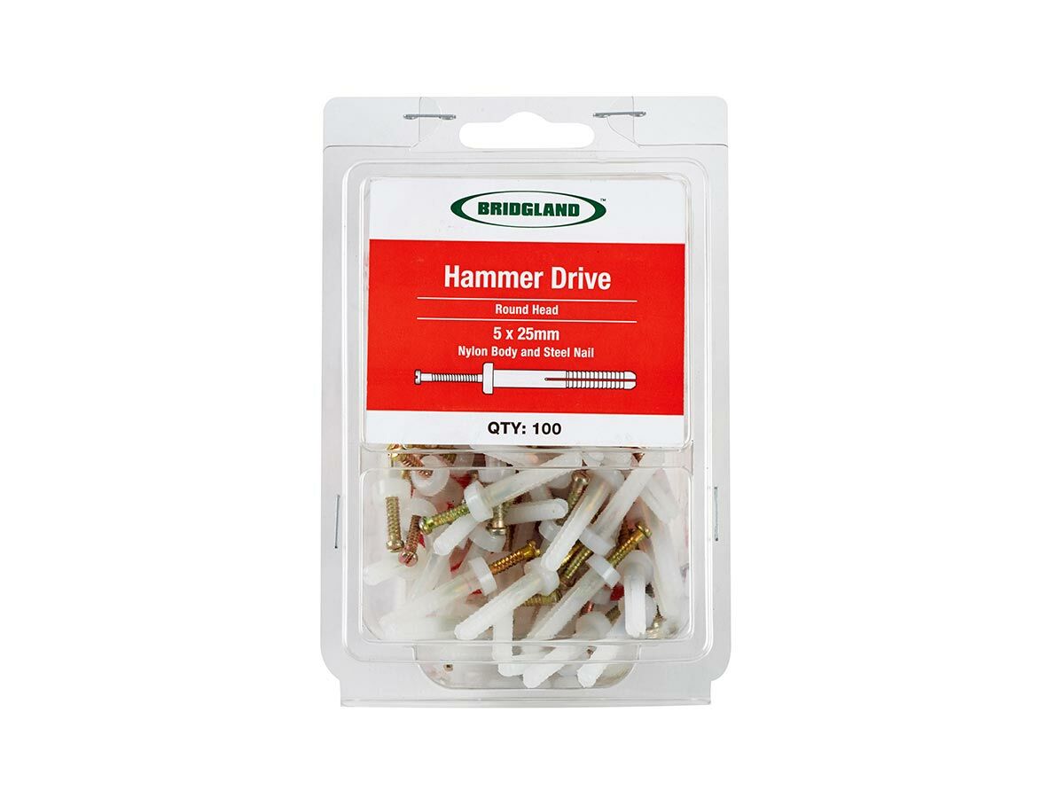 Bridgland Nylon Hammer Drive Mushroom Head 5mm x 25mm (100)