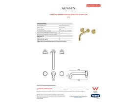 Specification Sheet - Sussex Pure Elemental Bath Set 250mm PVD Brushed Gold