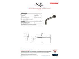 Specification Sheet - Milli Pure Wall Bath Outlet 250mm PVD Brushed Gunmetal