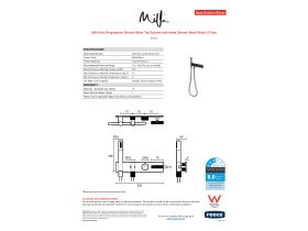Specification Sheet - Milli Etch Progressive Shower Mixer Tap System with Handshower Matte Black (3 Star)