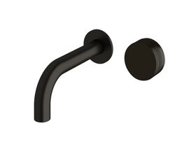 Sussex Pure Progressive Wall Basin Mixer Tap System 160mm with Cirque Textured Handle PVD Matte Black (3 Star)
