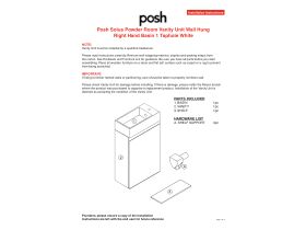 Installation Instructions - Posh Solus 485mm Wall Hung Powder Room Vanity Unit Right Hand Basin 1 Taphole White