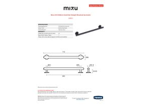Specification Sheet - Mizu Drift 600mm Grab Rail Straight Brushed Gunmetal