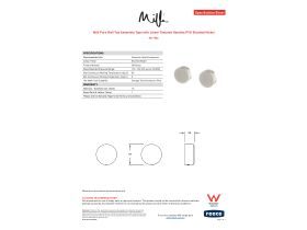 Specification Sheet - Milli Pure Wall Top Assembly Taps with Linear Textured Handles PVD Brushed Nickel