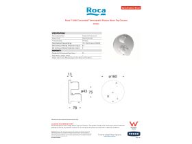 Specification Sheet - Roca T-1000 Concealed Thermostatic Shower Mixer Tap Chrome