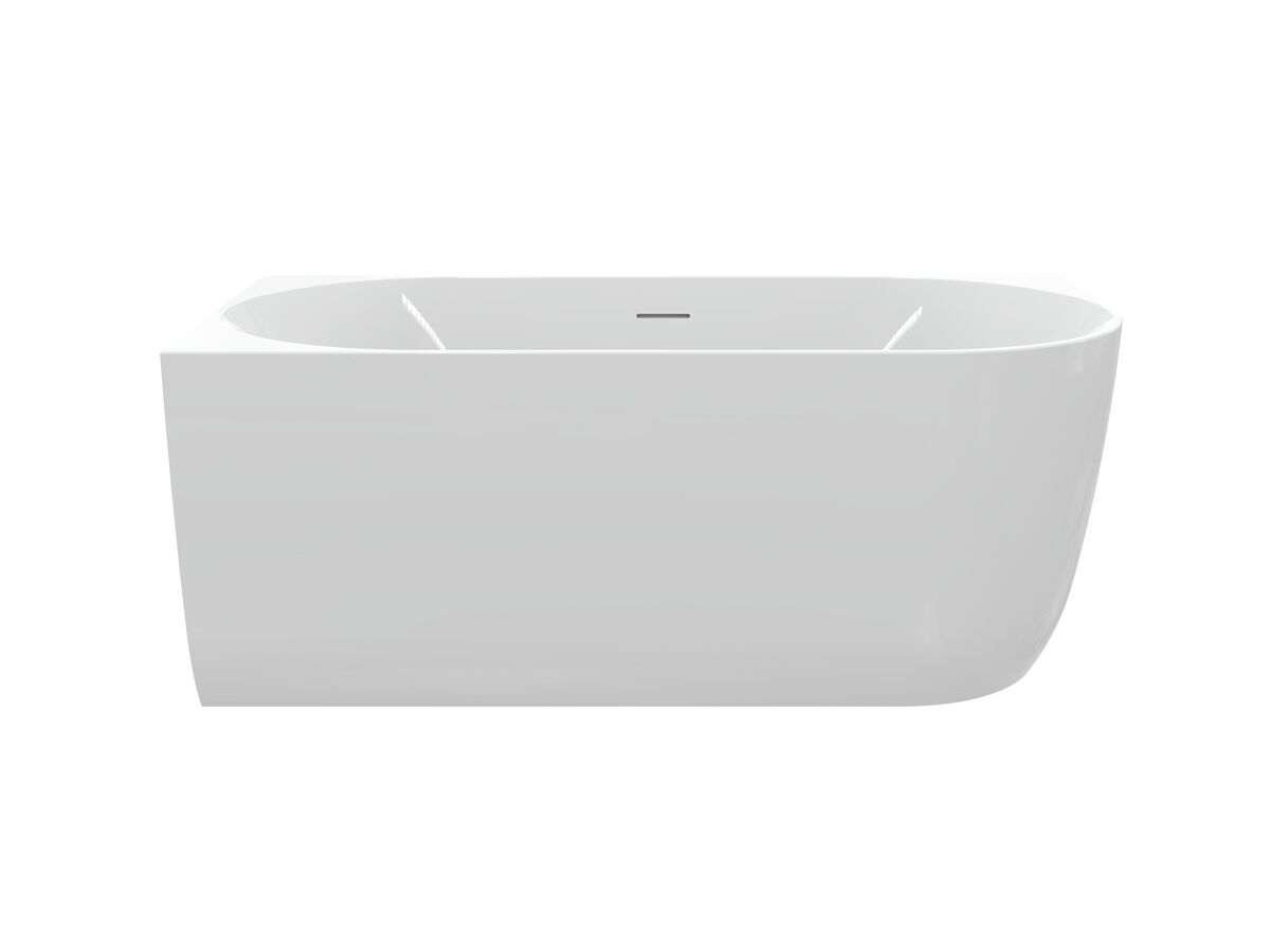 Hero - Posh Solus Back to Corner Freestanding Bath 1500mm Left Corner with Overflow Gloss White