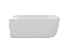 Hero - Posh Solus Back to Corner Freestanding Bath 1500mm Left Corner with Overflow Gloss White