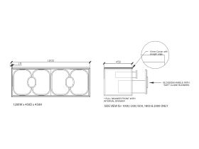 ISSY Blossom II 1200 x 450mm Vanity Unit with Two Soft Close Drawer and Internal Drawer with Handle