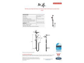 Specification Sheet - Milli Monument Single Rail Shower with Separate Water Inlet Brushed Gunmetal (3 Star)