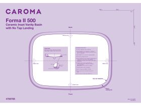 Installation Instructions and Cutout Template - Caroma Forma II 500mm Inset with Overflow Gloss White