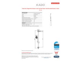 Specification Sheet - Kado Era Single Rail Shower with Top Rail Water Inlet Brushed Nickel (4 Star)