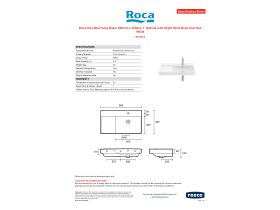 Specification Sheet - Roca Ona Wall Hung Basin 800mm x 460mm 1 Taphole with Right Hand Bowl Overflow White