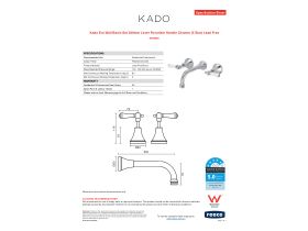 Specification Sheet - Kado Era Wall Basin Set 200mm Lever Porcelain Handle Chrome (5 Star) Lead Free