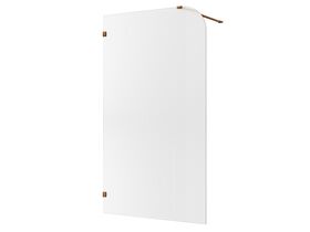 Hero - Kado Lux Frameless Curved Left Fluted Panel with Wall Clips 1200mm Brushed Bronze
