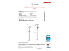 Specification Sheet - Sussex Pure Floor Mounted Basin Mixer Tap Kit Chrome (5 Star)