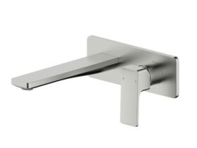 Supporting Image - Mizu Bloc Wall Basin Bath Mixer Set Trimset Brushed Nickel (6 Star) Lead Free