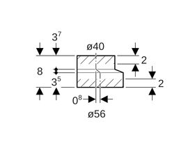 Geberit Short Eccentric Reducer 56mm x 40mm