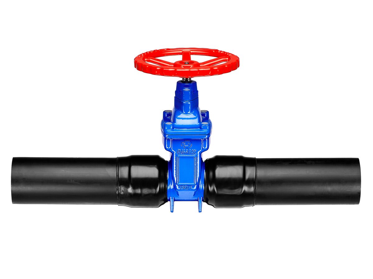 Dimax Resilient Seated Gate Valve with Handwheel PN16 125mm SDR11 HDPE PE Tail 100mm Clockwise Close