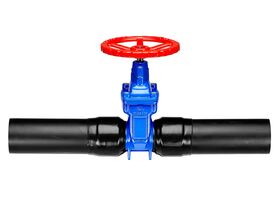 Dimax Resilient Seated Gate Valve with Handwheel PN16 125mm SDR11 HDPE PE Tail 100mm Clockwise Close