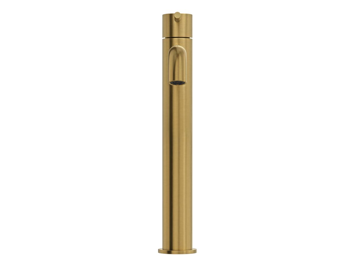 Supporting Image 2 - Mizu Drift Extended Basin Mixer Curved Spout Brushed Brass (6 Star) Lead Free