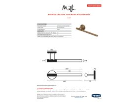 Specification Sheet - Milli Marq Edit Guest Towel Holder Brushed Bronze
