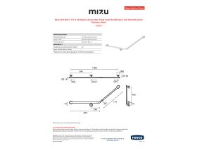 Specification Sheet - Mizu Drift 840 x 715 x 40 Degree Accessible Toilet Grab Rail Modular Left Hand Brushed Stainless Steel
