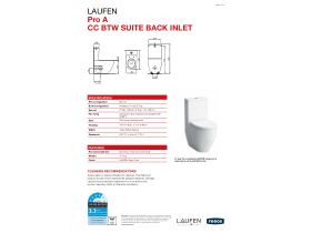 Technical Guide - LAUFEN Pro A Close Coupled Back to Wall Back Inlet Toilet Suite with Soft Close Seat White (4 Star)