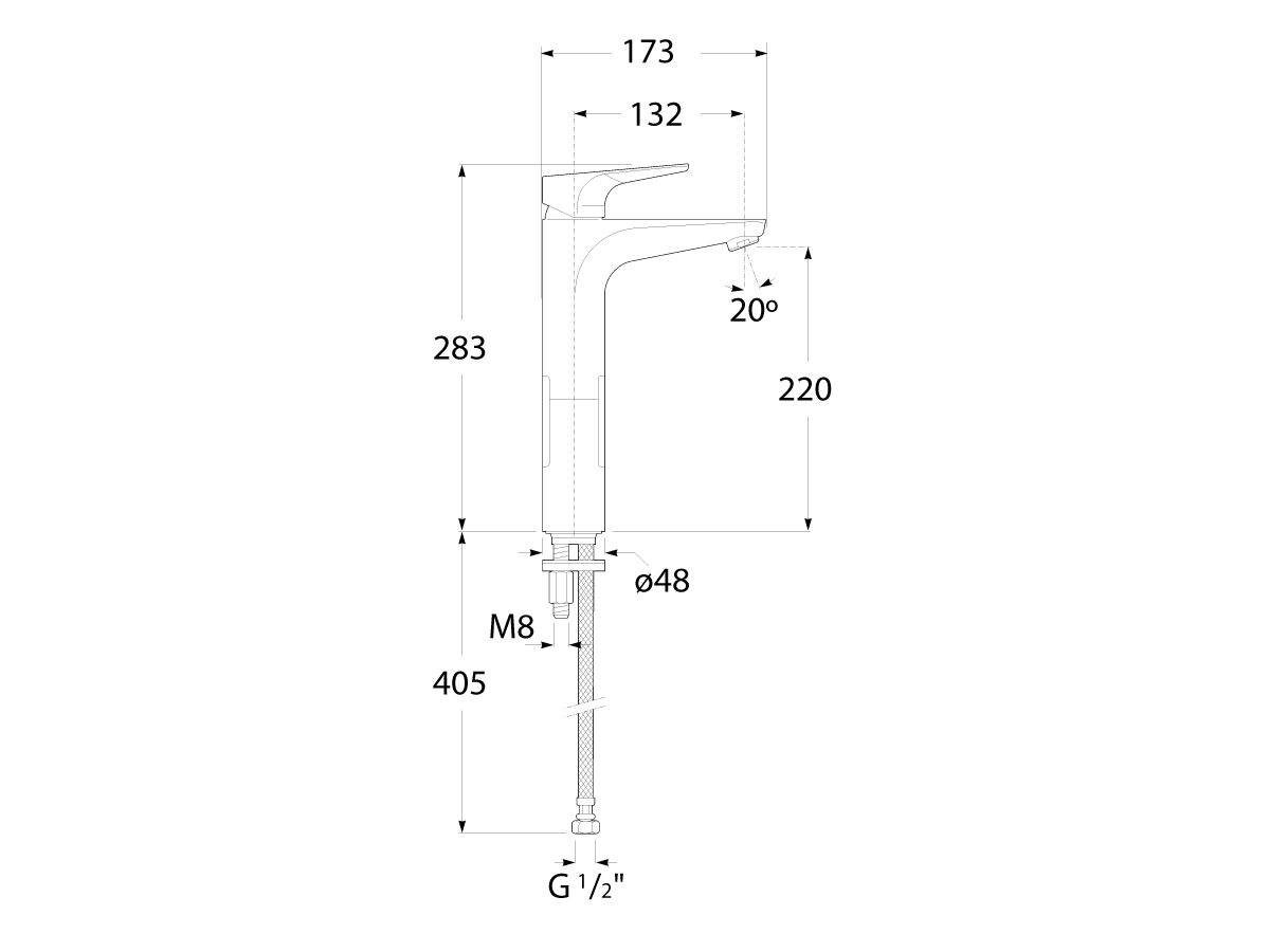 Roca Atlas Extended Basin Mixer Chrome (5 Star)
